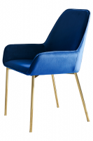 SalesFever Esszimmerstuhl 2er Set blau Samt 381724 SalesFever Esszimmerstuhl 2er Set blau Samt 381724