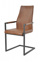 SalesFever Esszimmerstuhl 2er Set hellbraun Kunstleder SalesFever Esszimmerstuhl 2er Set hellbraun Kunstleder